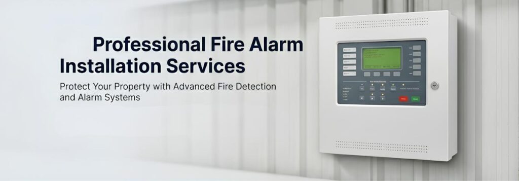 Fire alarm control panel installation by HFC India Pvt Ltd in a commercial building